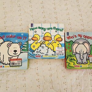 Vintage Peek-A-Boo Pockets 2001 Set Of 3 Interactive Children's Book 18 Months +